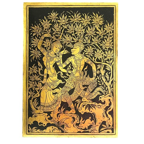 Gold lacquer painting - lacquer, thai