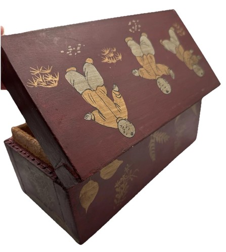 Antique leather lacquer box - leather,